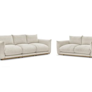 Ensemble canape droit fixe 3 + 2 places ERNEST tissu velours cotele Ensemble canape droit fixe 3 + 2 places ERNEST tissu velours cotele