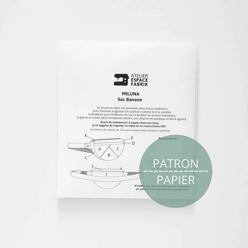 Miluna – Sac Banane – Patron papier Miluna – Sac Banane – Patron papier