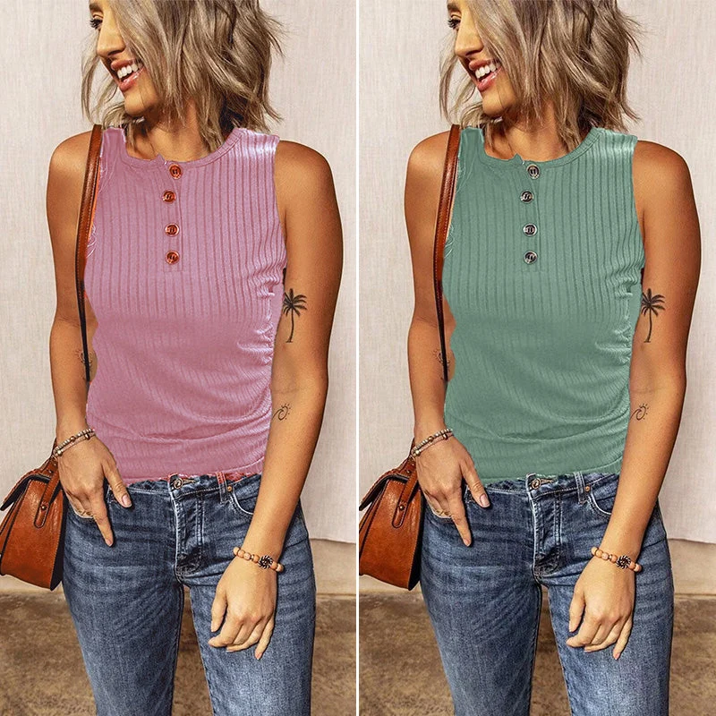 Débardeur slim à col rond pour femme – Image 3