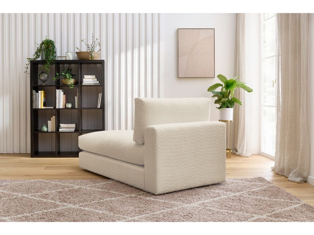 Meridienne pour canape modulable PARIS tissu bouclette