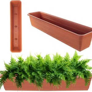Jardinière KADAX, pot de balcon en plastique, jardinière résistante aux intempéries, pot de fleurs, jardinière de balustrade pour la culture de fleurs, d’herbes et de plantes (rouge brique, 80 cm) Jardinière KADAX, pot de balcon en plastique, jardinière résistante aux intempéries, pot de fleurs, jardinière de balustrade pour la culture de fleurs, d’herbes et de plantes (rouge brique, 80 cm)
