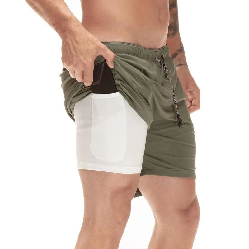Short de Sport en Deux Couches à Séchage Rapide – Image 2