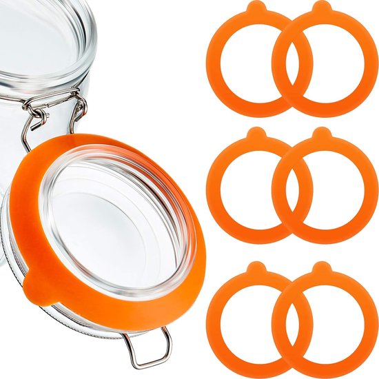 Joints en silicone de remplacement – Bagues en silicone – Joint sans colorant – Joints de verre en silicone – Garnitures en caoutchouc de remplacement – 70 mm x 95 mm – Couleur Oranje – 6 pièces Joints en silicone de remplacement – Bagues en silicone – Joint sans colorant – Joints de verre en silicone – Garnitures en caoutchouc de remplacement – 70 mm x 95 mm – Couleur Oranje – 6 pièces