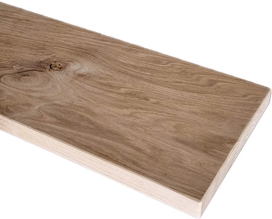 GoudmetHout – Planche de chêne massif – Planche de toilette - Planche murale - Rebord de fenêtre – 80 x 25 cm – Non traité