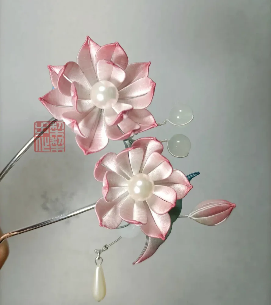 Lotus Bespoke Hairpin - Silk Hairpin(Chanhua) – Image 3