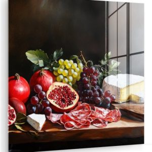 MuchoWow® Peinture sur verre 50×50 cm – Peinture acrylique sur verre – Plateau à boissons – Nature morte – Vintage – Photo sur verre – Décoration murale murale salon – Décoration murale chambre – Peintures MuchoWow® Peinture sur verre 50×50 cm – Peinture acrylique sur verre – Plateau à boissons – Nature morte – Vintage – Photo sur verre – Décoration murale murale salon – Décoration murale chambre – Peintures