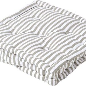Homescapes Coussin de sol Gris – Fines Rayures – 40 x 40 cm Homescapes Coussin de sol Gris – Fines Rayures – 40 x 40 cm