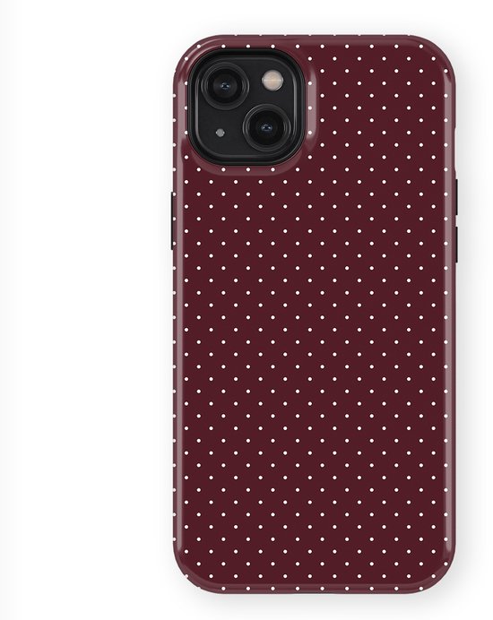 Mobiq - Micro Polka Backcover avec Magsafe adapté pour iPhone 14 Plus - Wine Dots