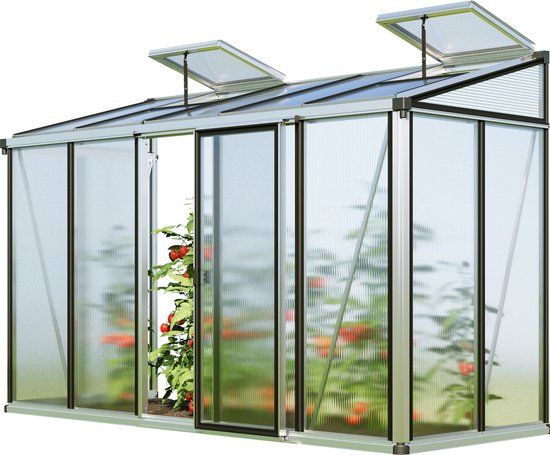 GFP Serre murale Flora 25 - aluminium - 324x142 cm - panneaux polycarbonate 16 mm