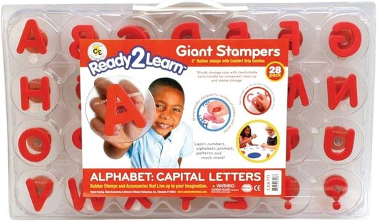 Jeu de tampons Eduplay alphabet rouge - 30 pièces - jouet éducatif.