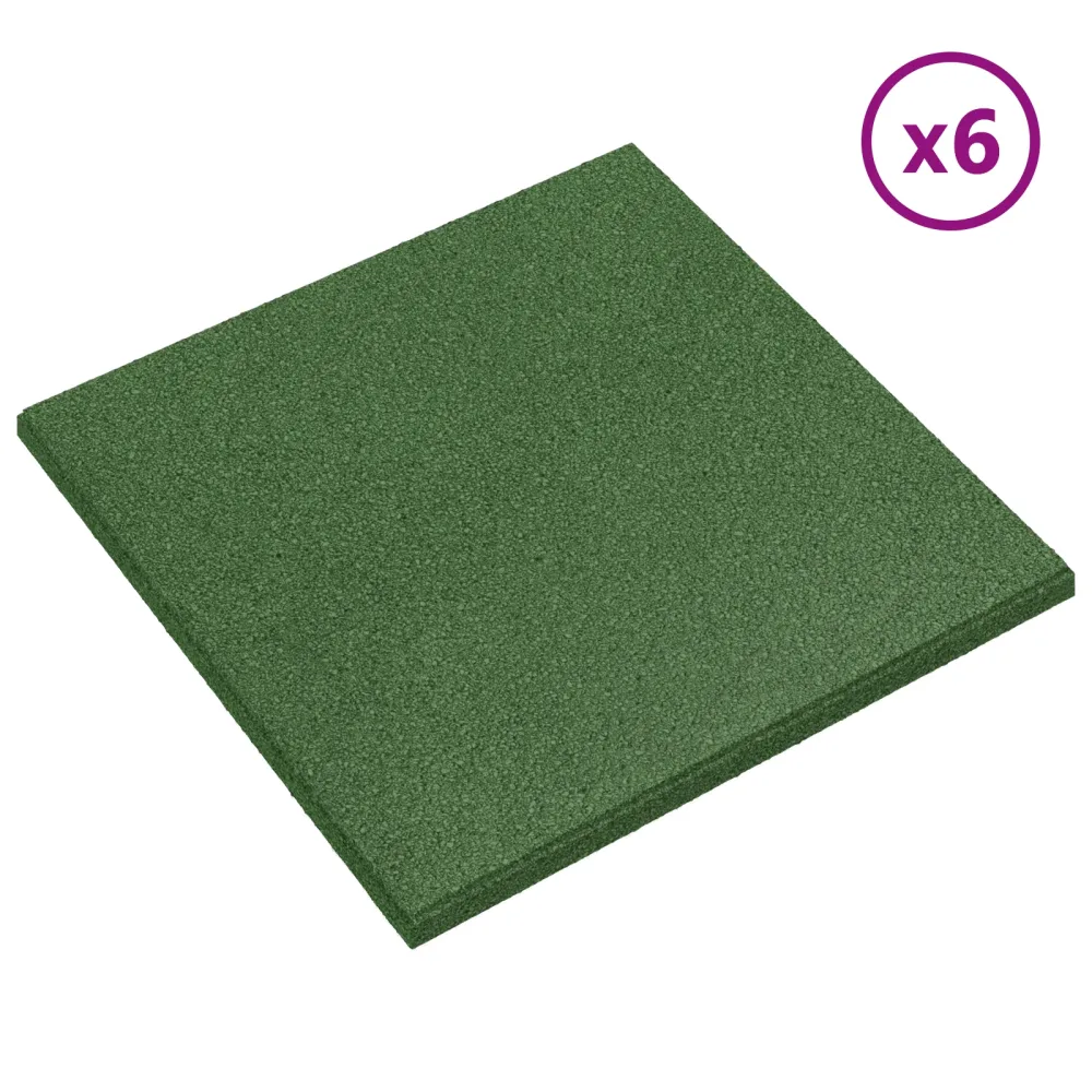Fall Protection Tiles 6 pcs Green 50 x 50 cm Rubber – Image 2