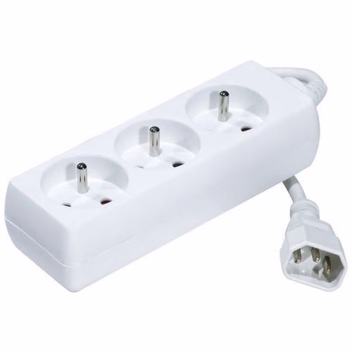 Multiprise onduleur 3 prises / cordon IEC C14 blanche