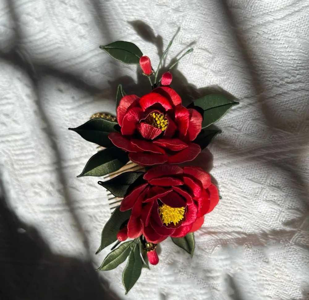Rose Bespoke Hairclip - Silk Hairclip(Chanhua) – Image 3