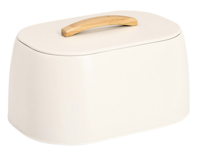 ZELLER Brotkasten Metall Gummibaum creme 33.5x23.5x18.3 cm