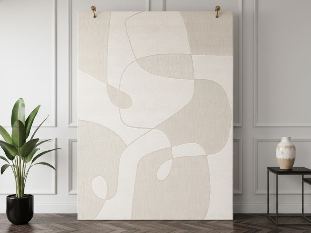 Tapis poils ras KAIA motif abstrait – Image 2