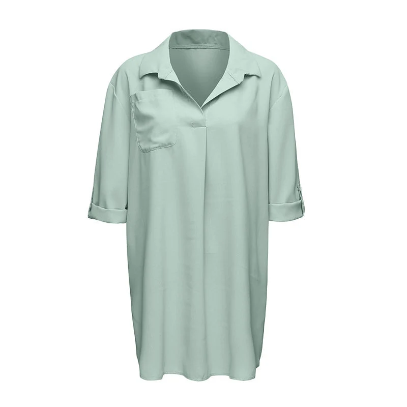 Chemise de protection solaire de plage à col en V