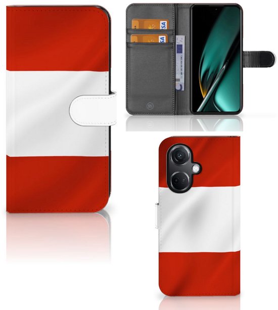 magnétique Cuir PU Protection Etui Housse pour OnePlus Nord CE 3 Coque Téléphone Drapeau Autrichien