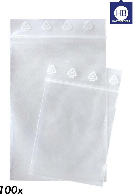 Lindner Zip lock sacs - 160 x 220 mm (100 pièces) sac zip lock en plastique avec fermeture à glissière - transparent - N ° 786