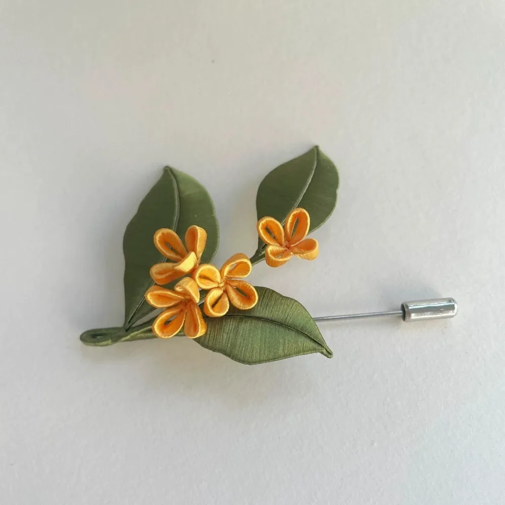 Laurel Handmade Brooch - Silk Brooch(Chanhua) – Image 2