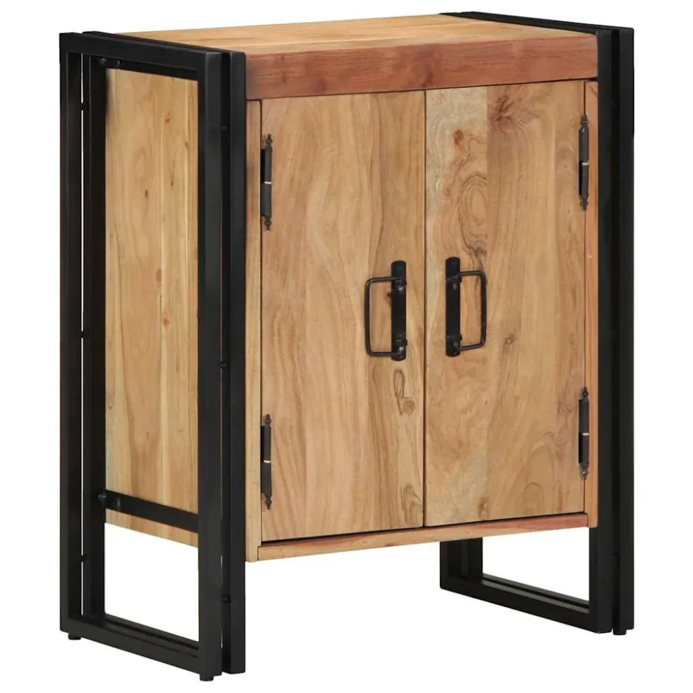 Shoe Cabinet with Shelf Brown 56 x 35 x 70 cm Solid Acacia wood – Image 3
