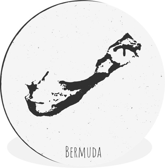 Illustration Zwart et blanc des Bermudes sur fond poussiéreux Cercle mural aluminium ⌀ 120 cm - tirage photo sur cercle mural / cercle vivant / cercle de jardin (décoration murale)