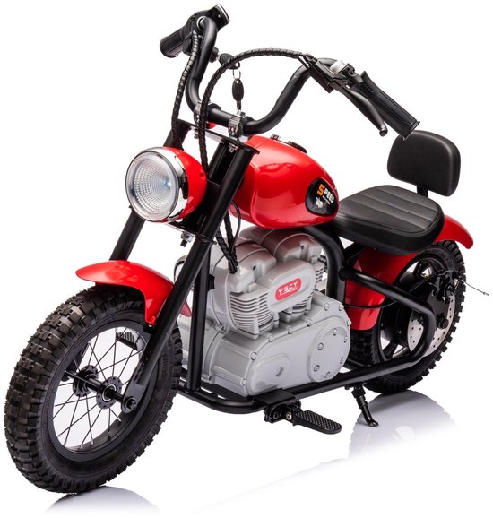 Moto électrique enfant FINOOS 36V - Moto enfant - 25 km/h 5 à 10 ans - Pneus gonflables - Rouge
