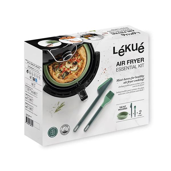 Set de 3 accessoires pour friteuse à air chaud avec moule, pince et pinceau Essential Lékué – Image 3