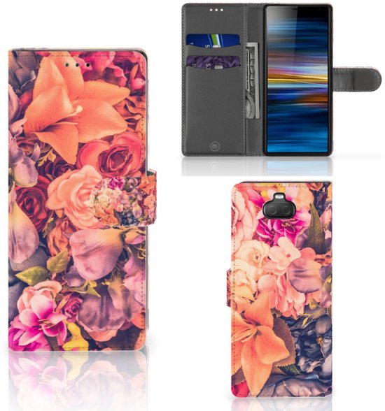 Housse Coque pour Sony Xperia 10 Coque Téléphone Bouquet De Fleurs Cadeau pour le cadeau d'anniversaire de la mère