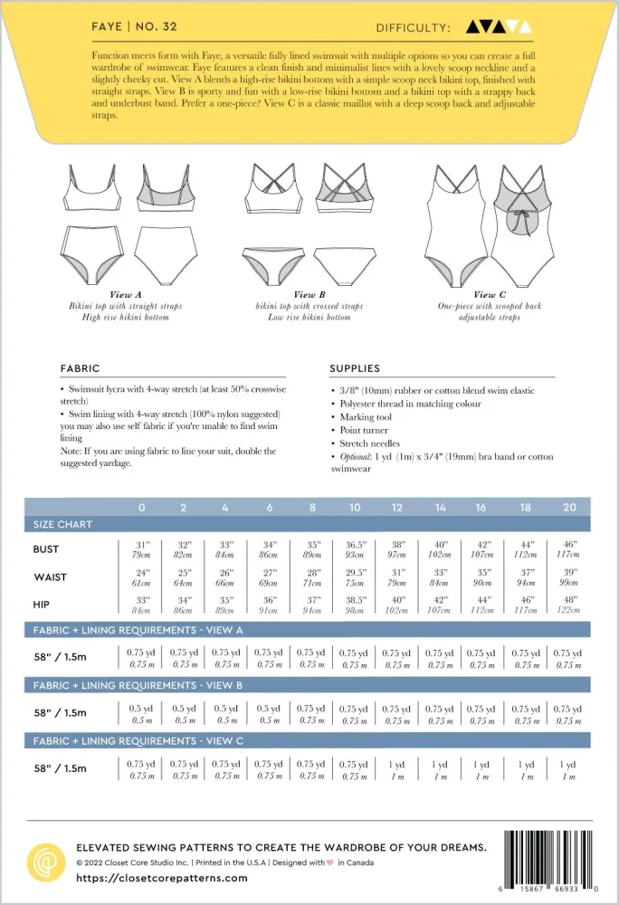 Maillot de bain FAYE | Patron papier - Closet Core Patterns – Image 2
