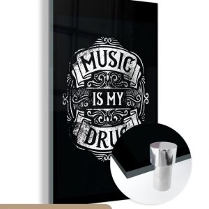 MuchoWow® Peinture sur Verre – Musique – Rétro – Citation – 40×60 cm – Peintures sur Verre Acrylique – Photo sur Glas MuchoWow® Peinture sur Verre – Musique – Rétro – Citation – 40×60 cm – Peintures sur Verre Acrylique – Photo sur Glas