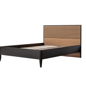 Lit LINEAS Hetre et noir sans lattes Lit LINEAS Hetre et noir sans lattes