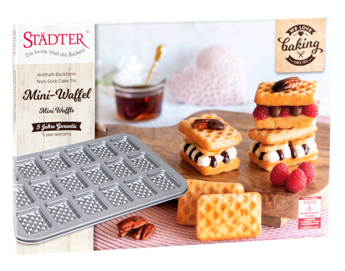 STÄDTER Mini-Waffel-Blech 38x26 cm silber We love Baking – Image 2