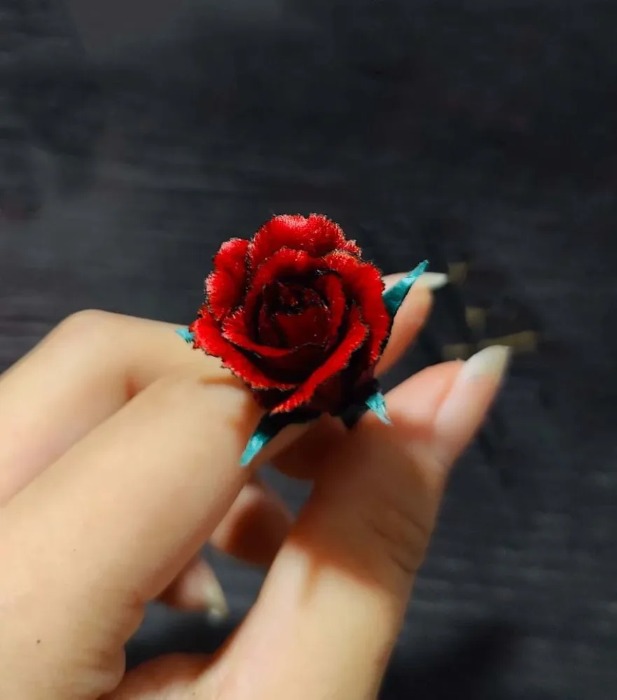 Rose Bespoke Ring-Red Silk Ring(Ronghua) – Image 2