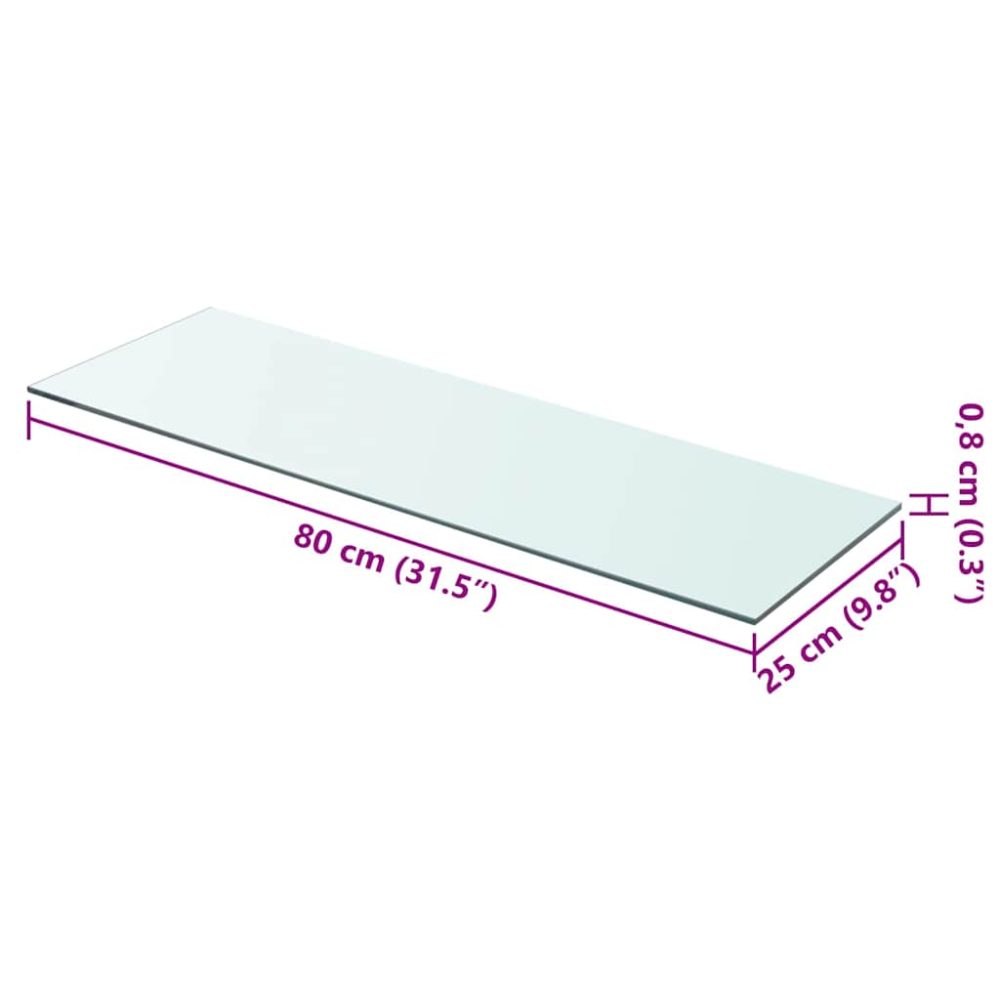 Shelf Panel Glass Clear 80x25 cm – Image 3