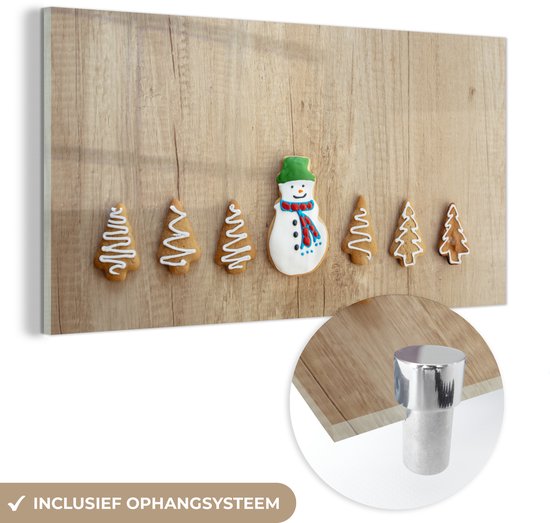MuchoWow® Peinture sur Verre - Biscuits de Noël - 80x40 cm - Peintures sur Verre Acrylique - Photo sur Glas