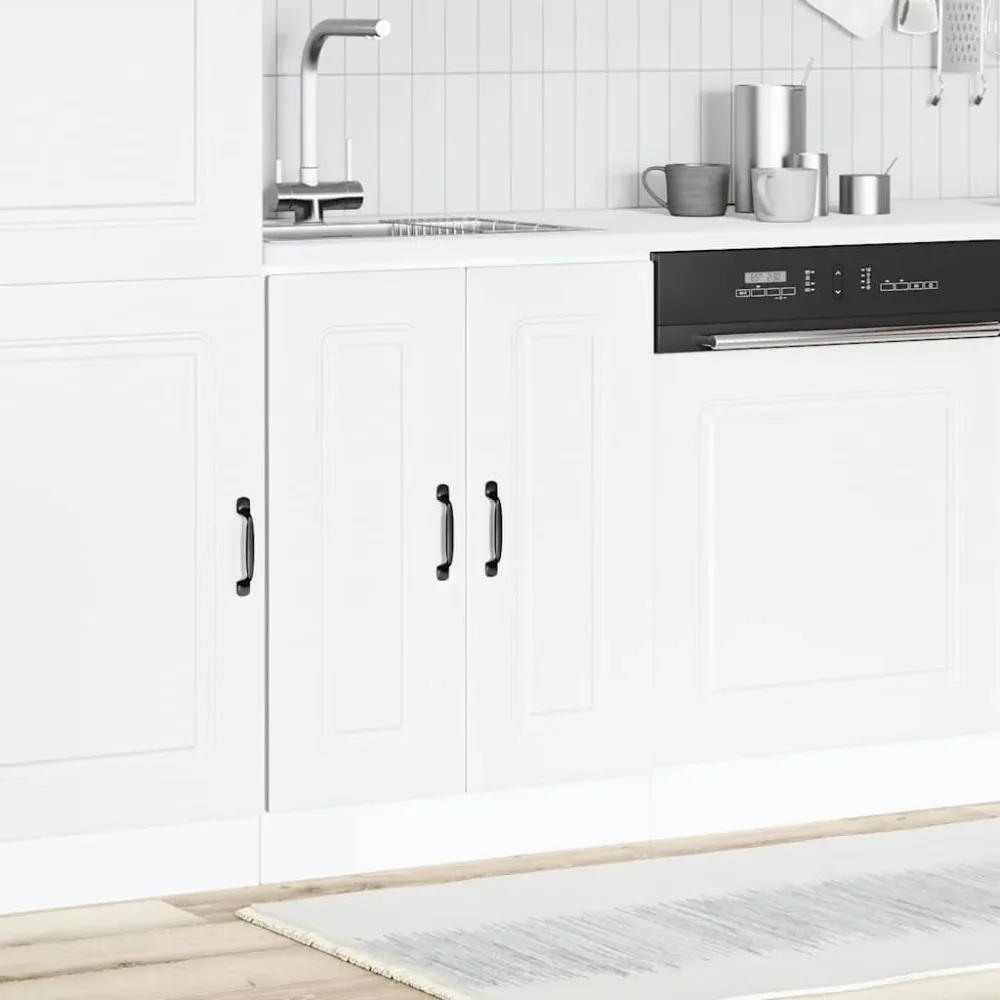 Sink Base Cabinet Kalmar White 60x46x81.5 cm Engineered Wood