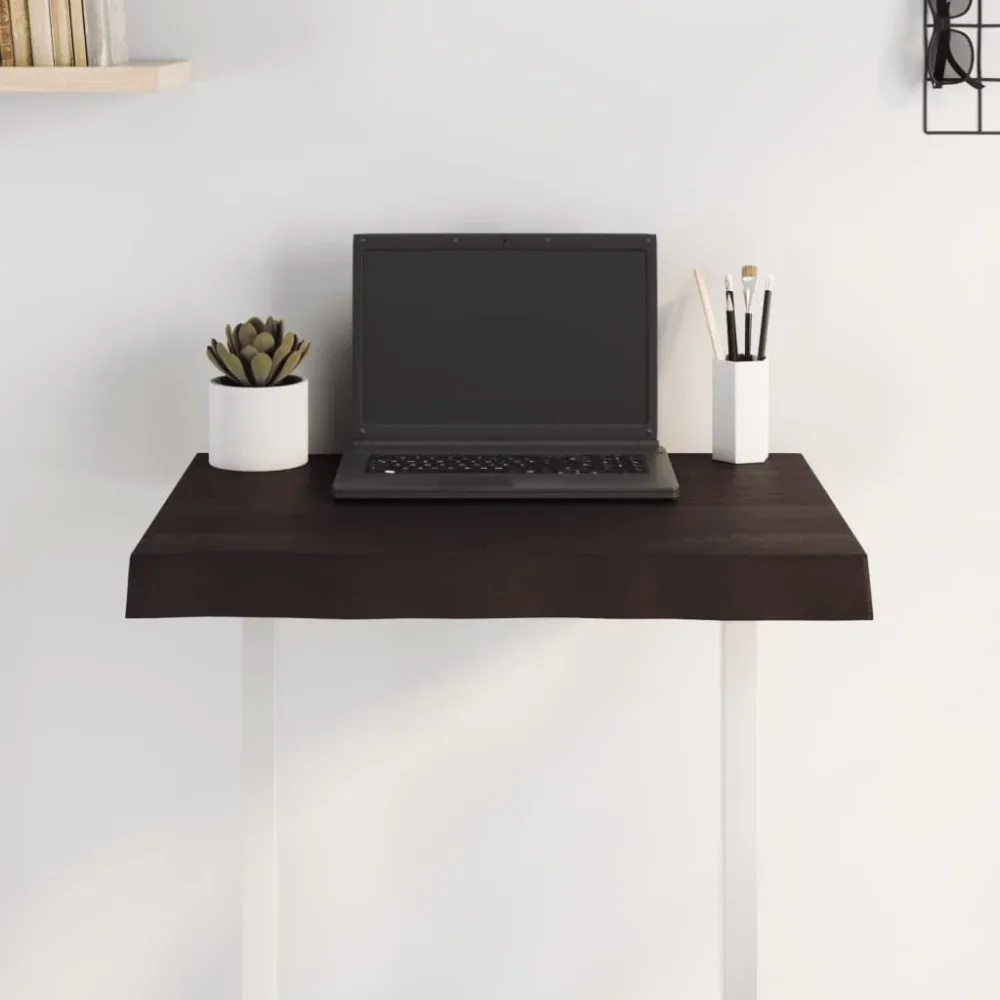 Table Top Dark Brown 60x50x(2-6) cm Treated Solid Wood Live Edge – Image 3