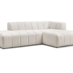 Canape d&rsquo;angle fixe modulable ANNECY tissu bouclette