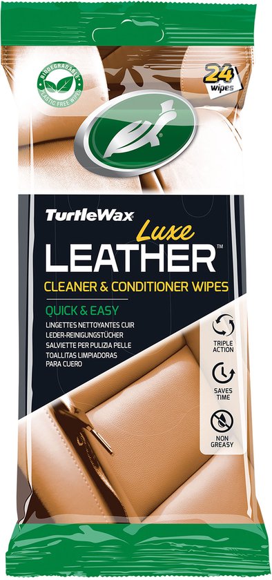 Lingettes pour cuir de Luxe Turtle Wax - 24 pièces