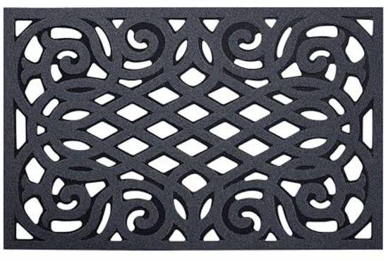 Paillasson antidérapant écologique 61 x 41 cm - Tapis de sol extérieur en caoutchouc lourd pour jardin et garage