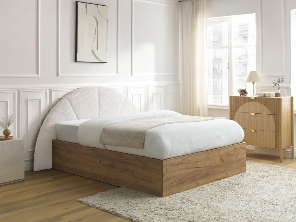 Lit coffre DORIAN tissu bouclette – Image 3