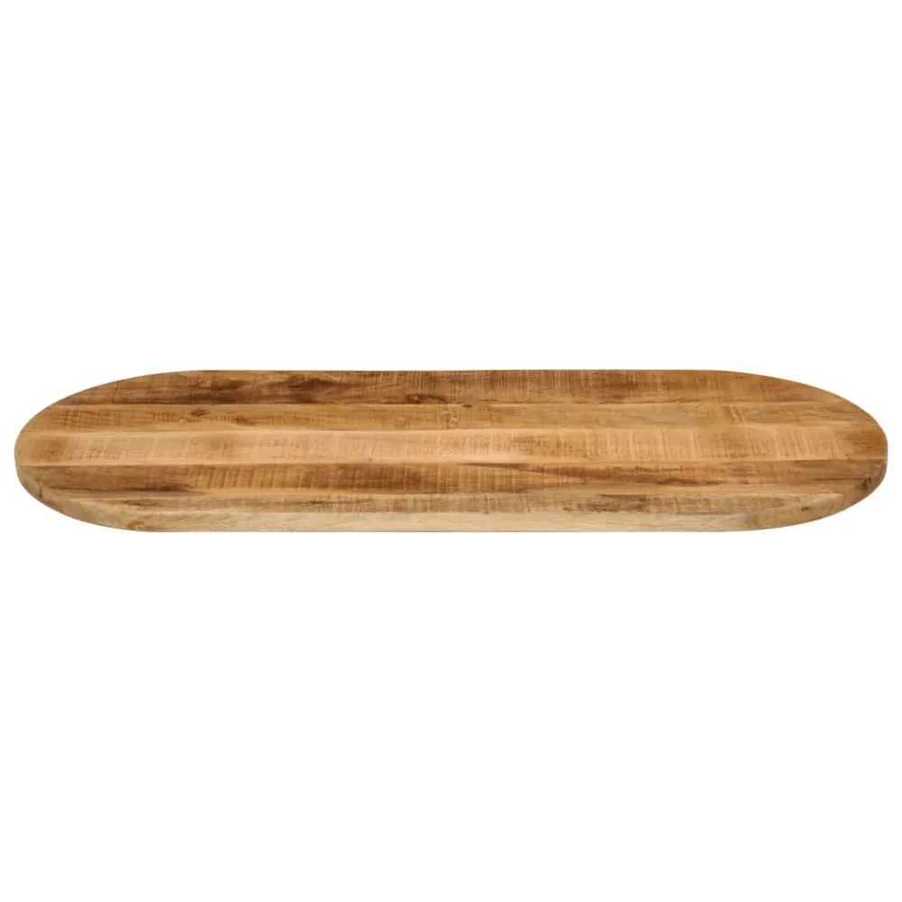 Table Top 100x40x2.5 cm Oval Solid Wood Rough Mango – Image 3