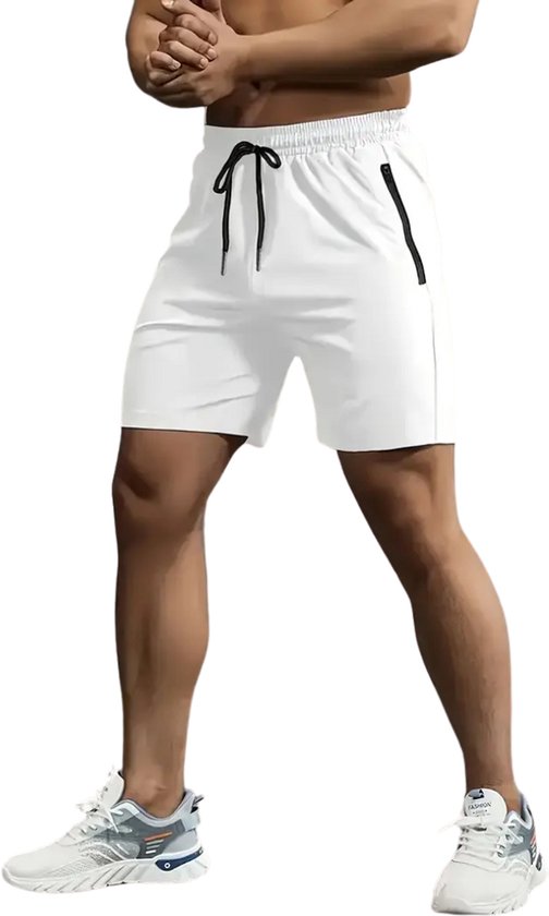 Pantalon de tennis Livano pour homme - Short de tennis - Vêtements de tennis - Pantalon de padel - Padel - Gym - Short - Wit - Taille XXXL
