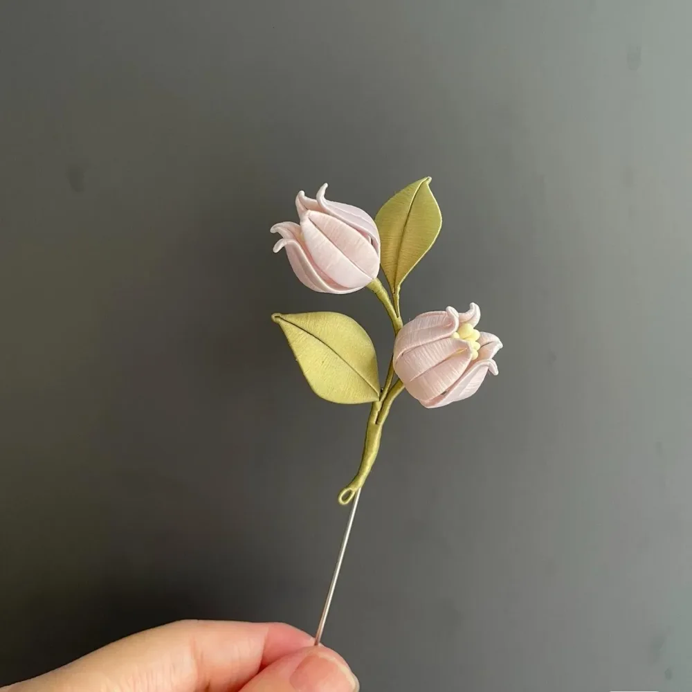 Lily Of The Valley Handmade Brooch - Silk Brooch(Chanhua) – Image 3