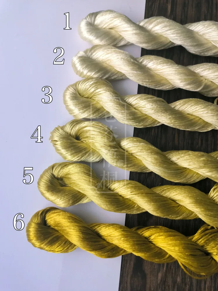 10g Suzhou Embroidery Thick Filament Slightly Twisted Mulberry Silk Thread(苍黄) - Hand-dyed Ronghua Threads – Image 2