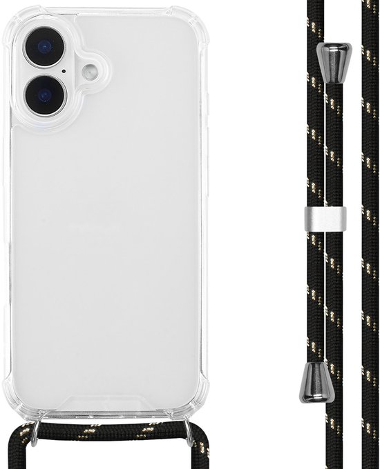 imoshion Case Convient pour iPhone 16 Case avec cordon - imoshion Back Cover avec cordon - Zwart