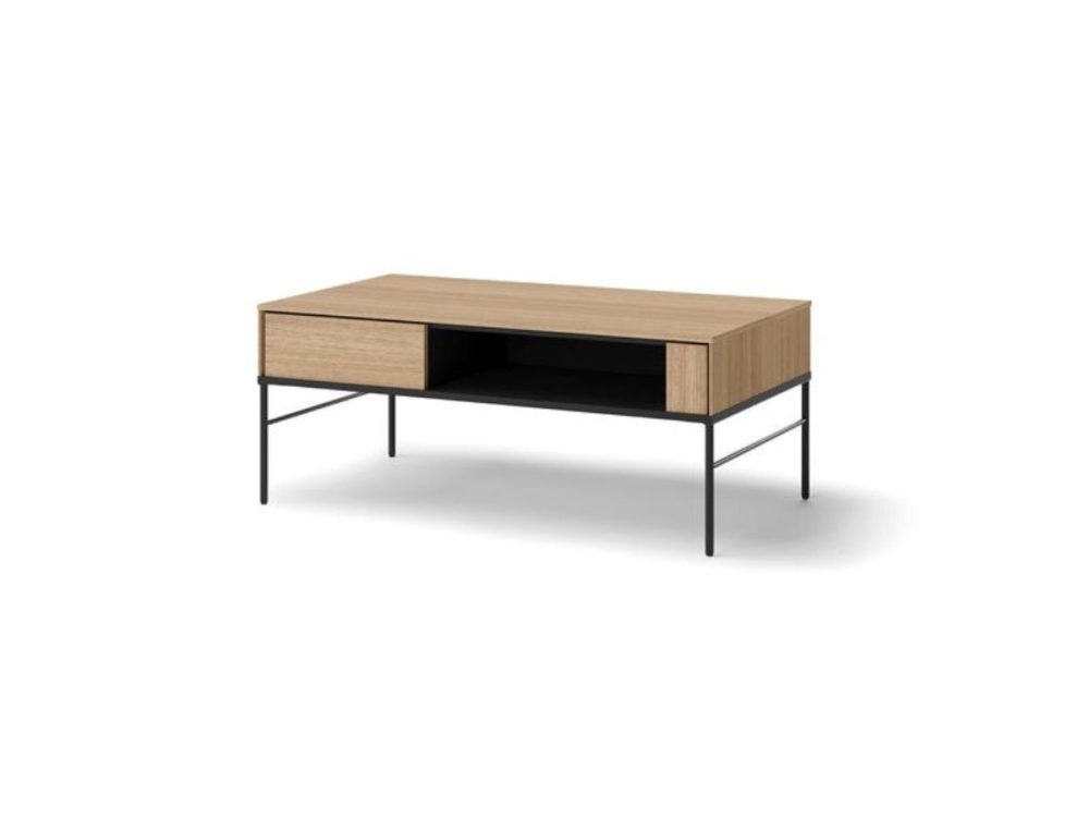Table basse 110 cm VERONA effet chene avec niche