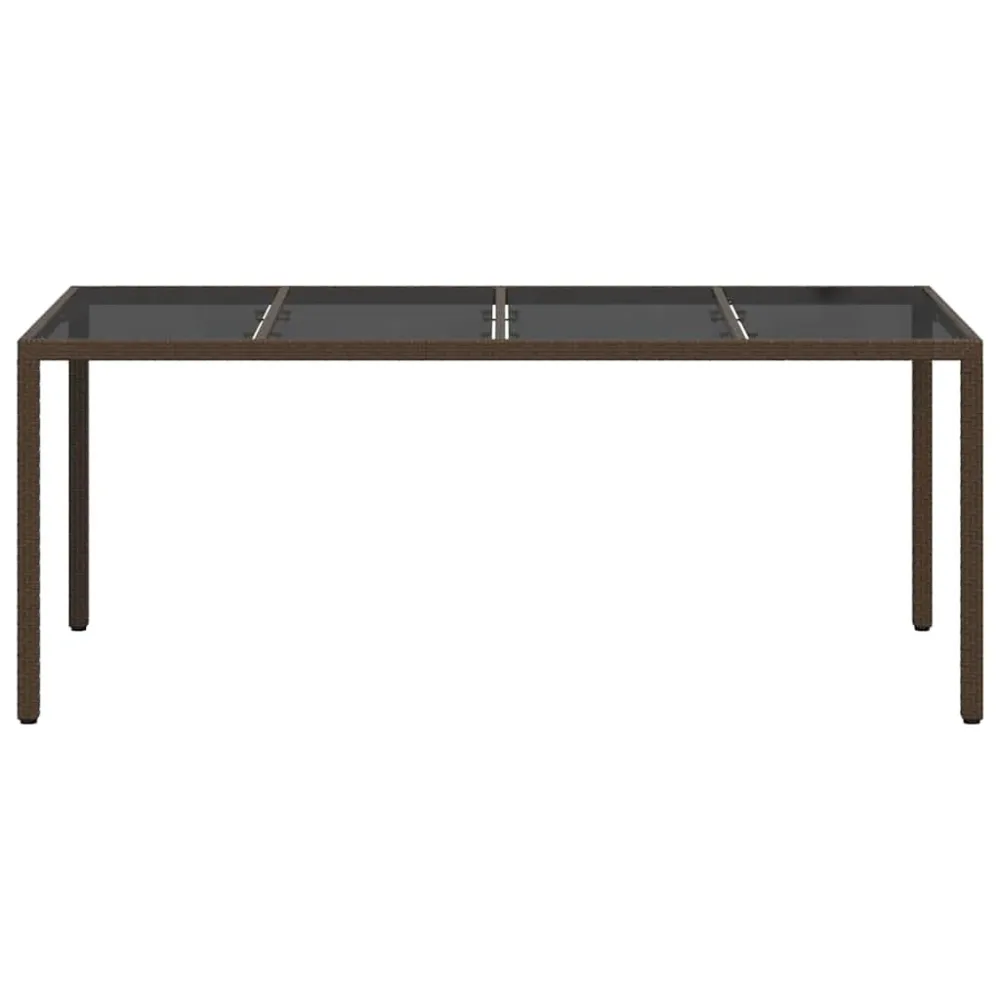 Garden Table Brown 190 x 90 x 75 cm Poly Rattan – Image 3