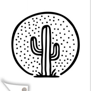 Illustration Zwart et blanc d’un cactus 120×180 cm XXL / Groot format! Illustration Zwart et blanc d’un cactus 120×180 cm XXL / Groot format!