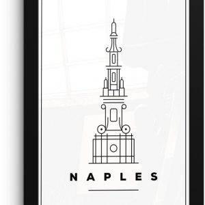 Illustration minimaliste de la métropole Naples 20×30 cm – petite Illustration minimaliste de la métropole Naples 20×30 cm – petite